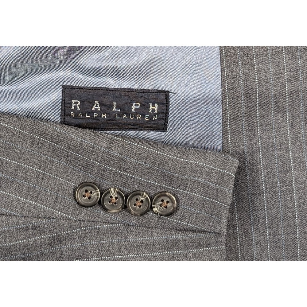 Mens Lauren Ralph Lauren Blazer Sport Coat Sports Jacket Gray Pin Stripe 48R